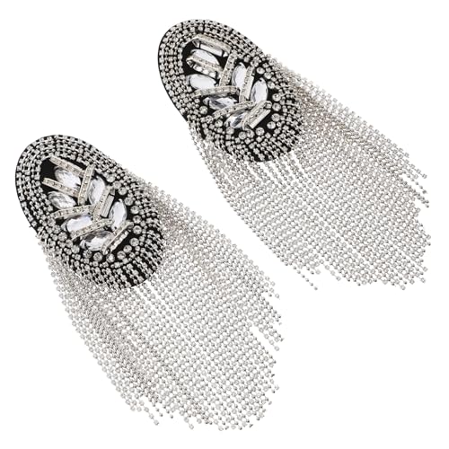 EXCEART 1 Paar Schulterklappen Verzierungen Silber Quaste Anstecknadel Für Männer Anzug Accessoires Männer Anstecknadeln Für Damen Blazer Kostüm Schulterpolster Schulterbrett Planke Silver EXCEART 1 Paar Schulterklappen Verzierungen Silber Quaste Anstecknadel Für Männer Anzug Accessoires Männer Anstecknadeln Für Damen Blazer Kostüm Schulterpolster Schulterbrett Planke Silver von EXCEART