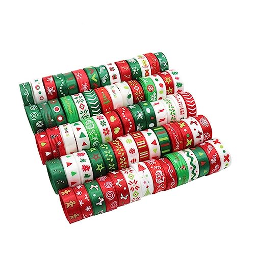 EXCEART 1 Polyesterband Bunt Stoffband Weihnachtsband Weihnachten Weihnachtsfarbband Weihnachtsdekoration Zierband Dekoratives Band Dekorband Handwerksband Geschenkverpackungsband von EXCEART