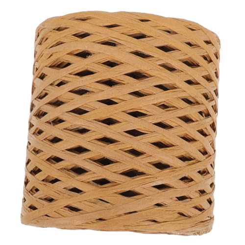EXCEART 1 Rolle Papierschnur Schleife Makramee geschenkverpackung geschenkband dekoration Elegantes Bastseil blumenarrangement Band zum Basteln Bastpapier Papierkordelschnur Light Brown von EXCEART