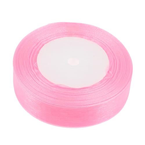 EXCEART 1 Rolle Verpackungsband Bandhalsband Polyesterband Mit Farbverlauf Organza-satinband Tüllband Band Für Hochzeitseinladungen Wickelband Band Für Blumen Valentinsband Chiffon Rosa von EXCEART