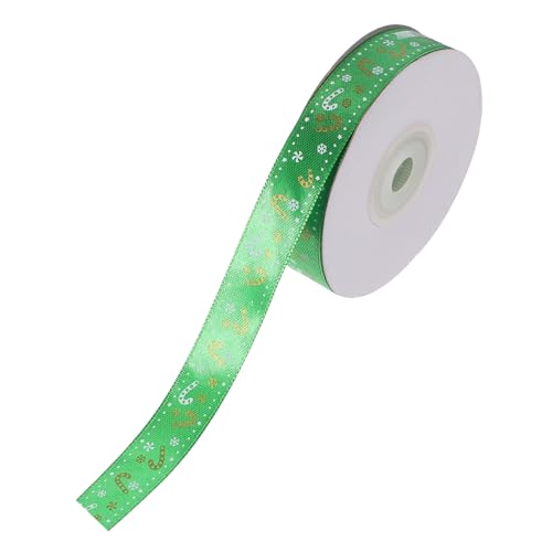 EXCEART 1 Rolle Weihnachtsband ribbon weihnachtsdeko dekoration weihnachten ziehschleifenband kuchen box Girlande Urlaubsband süßigkeiten DIY-Bastelband weihnachtsfestband Polyester Green von EXCEART