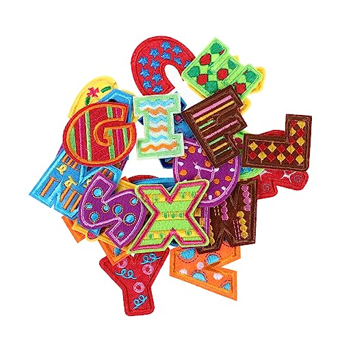 EXCEART 1 Satz 26 Stoffaufkleber Mit Buchstaben Für Aufnäher Nähen Brief Bestickt Stickerei Gestickte Aufnäher Chenille Flecken Applikationen Bügelflicken Heißschmelzklebefolie 26 Stück von EXCEART