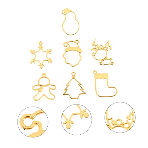 EXCEART 1 Satz Alu-rahmen Weihnachten Schmuckset Für Mädchen Kit Zur Schmuckherstellung Schmuckzubehör Schmuckherstellungssets Für Erwachsene Legierungsform Golden Zinklegierung 35 Stück von EXCEART