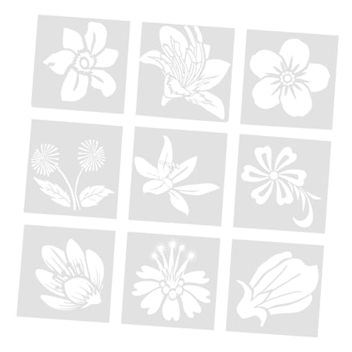 EXCEART 1 Satz Blätter Blumen Vorlage Kunst Schablonen Für Wandbemalung Schablonen Für Wandmalerei Kuchenform Wiederverwendbare Schablonenmalerei Schablonen Zum Malen Beige 9 Stücke von EXCEART