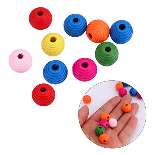 EXCEART 1 Satz Bunte Perlen Selber Machen Holzperlen Selber Machen Mini Lose Perlen Bastelperlen Selber Machen Lose Distanzperle Runde Perlen Produkt Aus Holz Colorful 100 Stück von EXCEART