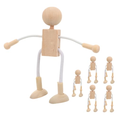EXCEART 1 Satz Cartoon- Aus Holz Bastelzeug Für Für Holzspielzeug Bemalen Holzig Spielzeuglastwagen Kleine Diy-holzfigur Kleine Figuren Aus Holz 6 Stück von EXCEART