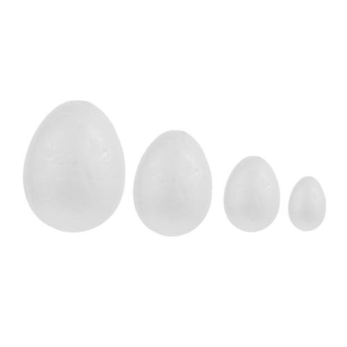 EXCEART 1 Satz Eier Aus Styropor Gesprenkelte Eier Bunt Malerei Party Kleinkind Eier Bemalen Schaum Für Ei Licht Gefälscht Ball Ei Basteln Ornamente Ostervorräte Weiß 24 Stück von EXCEART