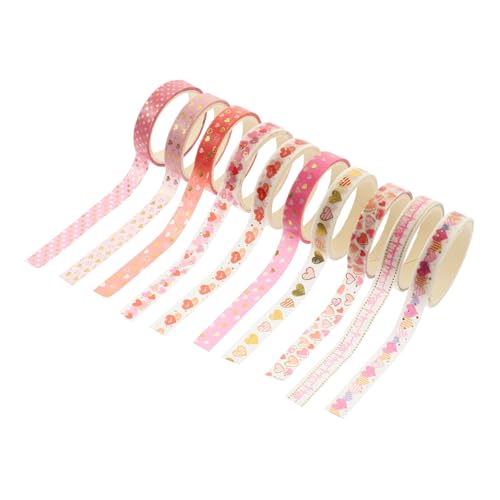 EXCEART 1 Satz Heißpräge-washi-tape Bänder Abdeckband Kunstband Aufkleber Für Scrapbooking Verwaschenes Klebeband Junk-journal-zubehör Klebeband Für Haustiere Japanisches Papier 10 Rollen von EXCEART