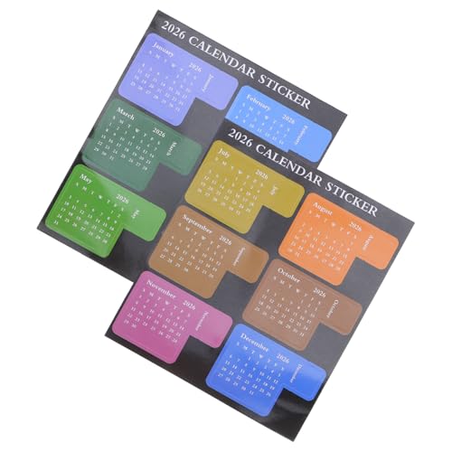 EXCEART 1 Satz Jahrkalender Aufkleber Bunte Monatsplaner Etiketten für bis Selbstklebend für Notizbücher Journale und Scrapbooking EXCEART 1 Satz Jahrkalender Aufkleber Bunte Monatsplaner Etiketten für bis Selbstklebend für Notizbücher Journale und Scrapbooking von EXCEART