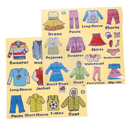 EXCEART 1 Satz Kleidungsetiketten Für Aufkleber Für Kommode Material Leicht Ablösbar Bilder Und Texte Zur Einfachen Sortierung Von Kleidung Für Kinderzimmer Und Kleiderschränke 2blätter von EXCEART