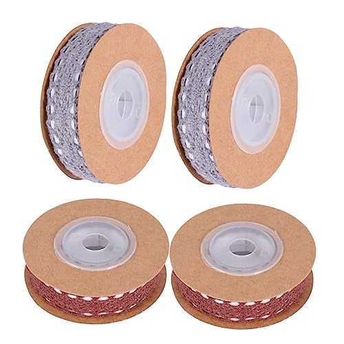 EXCEART 1 Satz Schleifenband Geschenkband Wickelband Dekorativ Handgefertigte Bänder Spitzenband Seidenband Ribbon Geschenkpaket Spitzenbänder Aus Baumwolle Verpackungsband Für Party 4roll von EXCEART