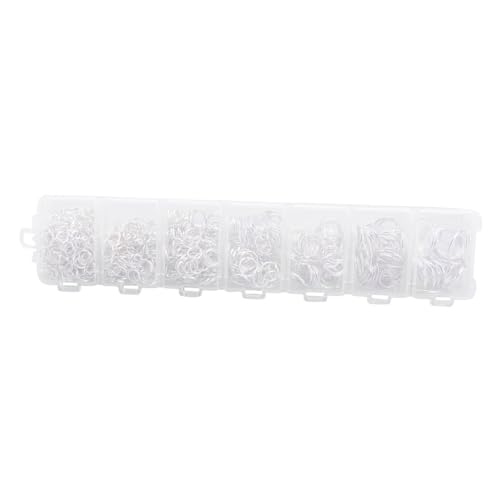 EXCEART 1 Schachtel Verbindungs Kreis Set Ringe Schlüssel Zubehör Klein Crimpen Mit Diy -schmuck Silber Schmuck Offener Ring Diy-ring Verbindungsring Manuelles Material Metall Silver von EXCEART