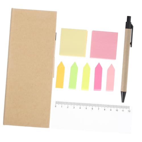 EXCEART 1 Set Haftnotizen: Farbige Seitenmarkierungen, Register, Lineal, Aufbewahrungsbox Und Stift – Für Notizbücher, Büro- Und Schulbedarf von EXCEART