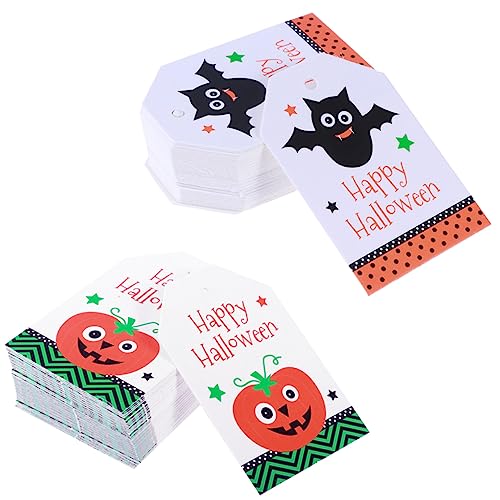EXCEART 1 Set Halloween Dekorationskarte Papiertüte Süßigkeitentüten Anhänger Halloween Nachrichtenkarte Dekorativer Geschenkanhänger Papiernachricht Gastgeschenkanhänger Halloween von EXCEART