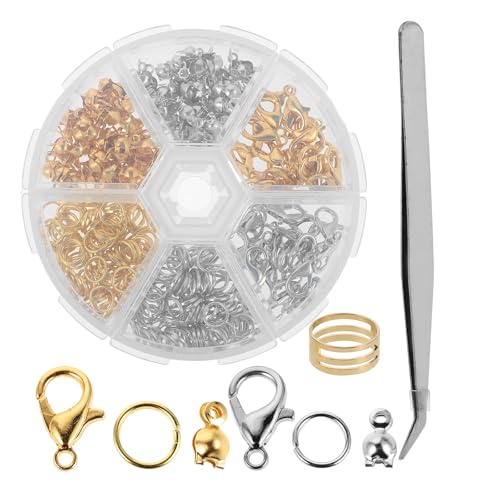 EXCEART 1 Set Schmuckherstellungszubehör: Buntes Karabinerverschluss-Set zur Schmuckherstellung, inklusive Biegeringen und Schmuckzange für DIY-Armbänder und Halsketten. von EXCEART