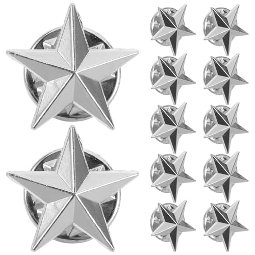 EXCEART 1 Set Stern-Anstecknadel: Silberne Sternbrosche mit Schmetterlingsverschluss – fünfzackiges Abzeichen – patriotisches Abzeichen für Herrenanzüge, Hemden und Hüte – Anstecknadel für den EXCEART 1 Set Stern-Anstecknadel: Silberne Sternbrosche mit Schmetterlingsverschluss – fünfzackiges Abzeichen – patriotisches Abzeichen für Herrenanzüge, Hemden und Hüte – Anstecknadel für den von EXCEART