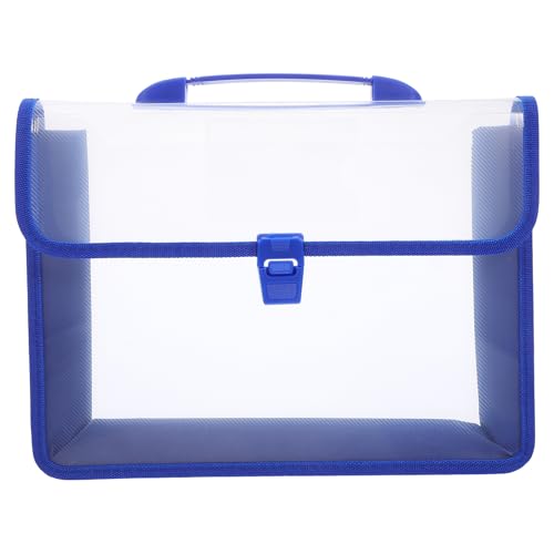 EXCEART 1 Set aus Kunststoff-Portfolio, Fächermappe, transparente Umschläge mit Laschenschlitz, Knopfverschluss, keine Trennwände, große Kapazität, Steuerbrief-Organizer von EXCEART