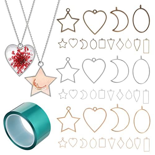 EXCEART 1 Set offene Lünetten für Harz-Hohlrahmen Anhänger Harz Schmuckherstellung Zubehör Harz Halskette Anhänger Stern Mond Herz Rund EXCEART 1 Set offene Lünetten für Harz-Hohlrahmen Anhänger Harz Schmuckherstellung Zubehör Harz Halskette Anhänger Stern Mond Herz Rund von EXCEART