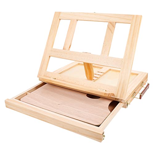 EXCEART 1 Stück Staffelei aus Holz Staffeleien zum Ausstellen Kunst steht tragbar malen Stand künstler staffeleien Pinselhalter Staffelei mit Schublade Halterung für Fotorahmen Green von EXCEART