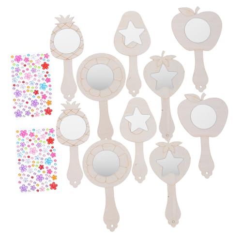 EXCEART 10 Sätze Teiliges Set Unbemalter Holz-Handspiegel mit Strasssteinen DIY Bastelset für Originelles Malen als Geburtstags Partydeko für Junge Mädchen EXCEART 10 Sätze Teiliges Set Unbemalter Holz-Handspiegel mit Strasssteinen DIY Bastelset für Originelles Malen als Geburtstags Partydeko für Junge Mädchen von EXCEART