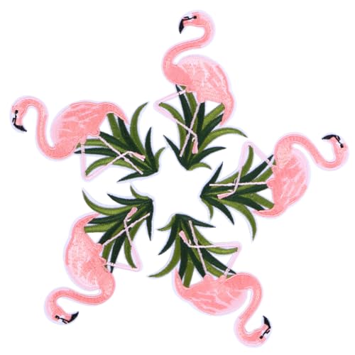 EXCEART 10 Stk Flamingo-stickpatch Flamingo-applikationspatch Flamingo-patch Flamingo Bügelbild Bestickte Aufnäher Mit Flamingos Kleidung von EXCEART