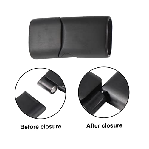 EXCEART 10 Stück 316 Kordelende Rechteck Bands sicherheitsschloss armbandverschluss verschluss für armbänder Schmuckverschlüsse Schnellverschluss Verschlusskonverter Magnetverschluss Black von EXCEART