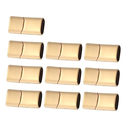 EXCEART 10 Stück 316 Verschlusskonverter Verschlüsse Schnalle Schließe Wohnung Schmuck Armbänder goldfarbe goldene DIY Schmuckverschluss Dekorationsverschluss Kordelende Magnetverschluss von EXCEART