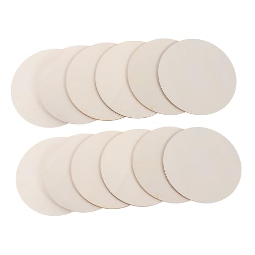 EXCEART 10 Stück Dekorationen aus Holz unfertige Holzscheiben Dekoration aus Holz Rundholz selber machen unbehandelte Naturholzscheiben Holzrunden basteln hölzern Beige von EXCEART