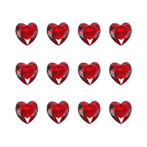 EXCEART 10 Stück Glas Rotes Herz Diamanten Kristalle Strasssteine ??Tischstreuung für Hochzeitsfeier Konfetti Vase Füllstoffe von EXCEART