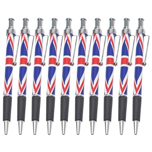 EXCEART 10 Stück Kugelschreiber mit Flagge komfortabler Griffstift Patriotischer Stift Home-Office-Stift Büro Stift Schreiben, Signieren, Stift Schulmaterial Stift Metall von EXCEART