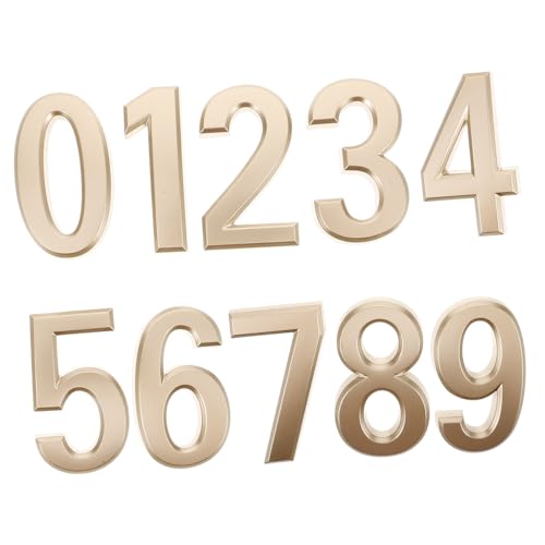 EXCEART 10 Stück Metall Hausnummern Für Briefkästen Schwarze Hausnummern Große Hausnummern Große Zahlen Hausadressschild Für Außen Nummern Für Die Adresse Am Goldene von EXCEART