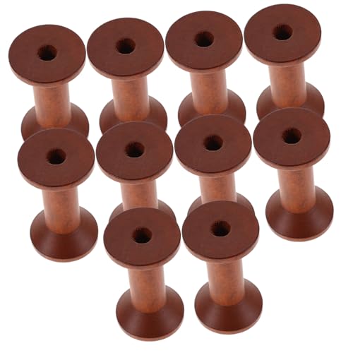 EXCEART 10 Stück Teiliges Holzspulen Leere Garnspulen für Stickerei und Weben Vielseitige DIY Fadenhalter für Nähgarn Band und Textildraht Ordentliche Aufbewahrung für Handarbeiten von EXCEART