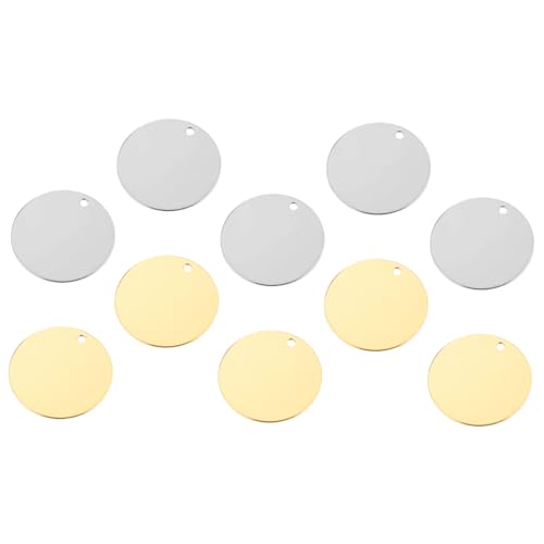 EXCEART 10 Stück Teiliges Stanzanhänger Rund Blanko Hundemarken DIY Gravur Schmuck Basteln Glatt Korrosionsbeständig in Silber und Goldfarben für Personalisierte Haustier Tags EXCEART 10 Stück Teiliges Stanzanhänger Rund Blanko Hundemarken DIY Gravur Schmuck Basteln Glatt Korrosionsbeständig in Silber und Goldfarben für Personalisierte Haustier Tags von EXCEART