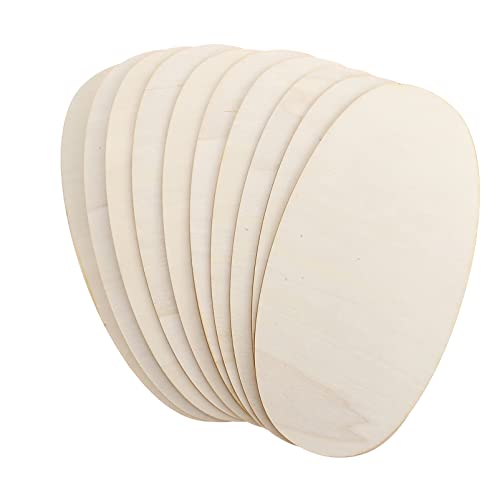 10 Stück ovale Bastelhölzer unlackierte Holzformen Teile blanko Holzscheiben Scheiben für DIY Handwerk Hochzeit Party hängende Ornamente Geschenkanhänger von EXCEART