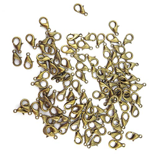EXCEART 100 Pcs 7X12mm Hummer Umklammert Metall Legierung Halskette Befestigungen Haken Schnalle für DIY Schmuck Armbänder Anhänger Machen Liefert Bronz von EXCEART
