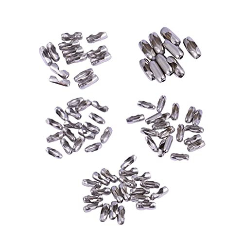 EXCEART 100 Stück Perlenkettenverbinder Edelstahl Verbinder Verschlüsse für DIY Schmuckherstellung (1,5 mm + 2 mm + 2,4 mm + 3,0 mm + 4,0 mm) von EXCEART