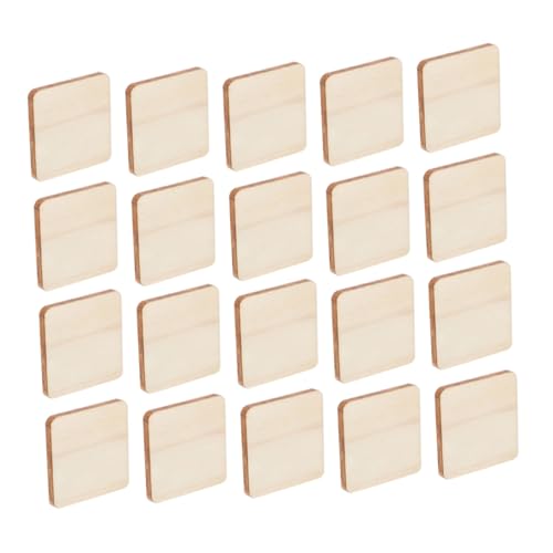 EXCEART 100 Stück Unlackierte Holzquadrate, Diy-holzfliesen, Kleine Quadratische Holzstücke Zum Basteln, Unbemalte Holzrohlinge Für Kunstprojekte von EXCEART