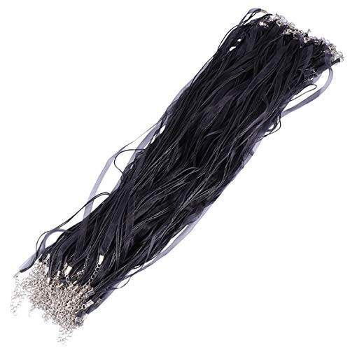 EXCEART 100 Stücke Organza-Bänder Organza-Schnüre Organza Kette mit Karabinerverschluss Organzaband für Halskette Armband Basteln Schmuckherstellung 46cm () von EXCEART