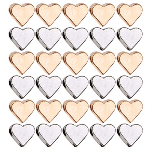 EXCEART 100Pcs Herz Perlen Legierung Spacer Perlen Schmuck Erkenntnisse Charms für DIY Armband Halskette Handwerk Herstellung Lieferungen 7Mm Silber Gold EXCEART 100Pcs Herz Perlen Legierung Spacer Perlen Schmuck Erkenntnisse Charms für DIY Armband Halskette Handwerk Herstellung Lieferungen 7Mm Silber Gold von EXCEART