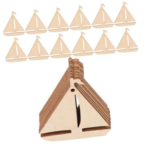 EXCEART 100st Holzhandwerk Holzausschnitte Für Segelboote Holzboot-bastelarbeiten Für Kinder Unfertige Holzscheibe Diy-holzausschnitte Verzierungen Für Segelboote Aus Holz Beige von EXCEART