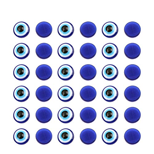 EXCEART 100st Puppen-cabochons Edelstein Armband Perlen Für Armbänder Machen Den Bösen Blick Perle Mit Blauen Augen Harz Lampwork-perlen Aus Glas Augapfel Teufels Auge Oblate Glaspuppe von EXCEART