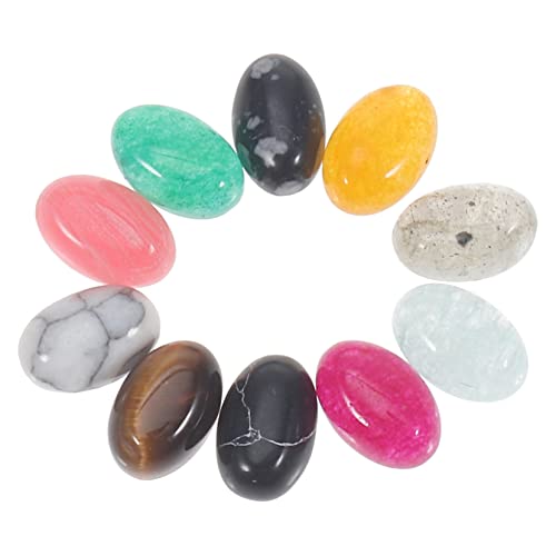 EXCEART Materialien Zur Schmuckherstellung 10 Stück Natursteine Perlen Charms Flache Basis Für Das Handwerk von EXCEART