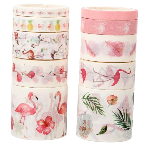 EXCEART 10rollen Washi Tape Mit Flamingo- Ästhetisches Klebeband Für Scrapbooking -projekte Und Kreative Gestaltung Vintage Masking Tape Für Journals Und Geschenkverpackungen EXCEART 10rollen Washi Tape Mit Flamingo- Ästhetisches Klebeband Für Scrapbooking -projekte Und Kreative Gestaltung Vintage Masking Tape Für Journals Und Geschenkverpackungen von EXCEART