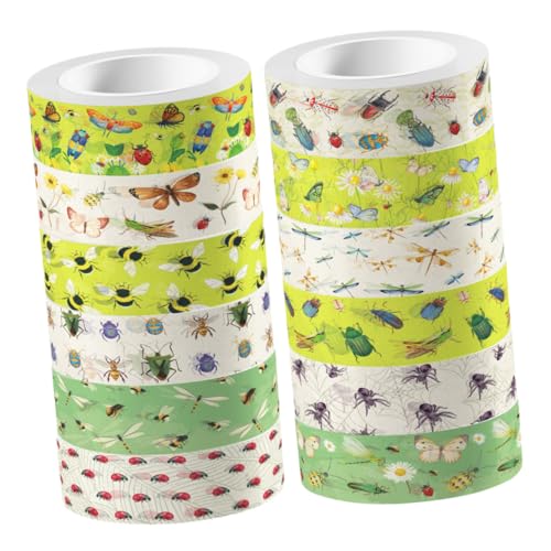 EXCEART 12 Rollen Transparentes Rollband Sammelalbum Streifen farbig Journaling Junk-Journal Klebeband für Scrapbooking Washi Tape mit Insektenmotiv Bastelband Aufkleber EXCEART 12 Rollen Transparentes Rollband Sammelalbum Streifen farbig Journaling Junk-Journal Klebeband für Scrapbooking Washi Tape mit Insektenmotiv Bastelband Aufkleber von EXCEART