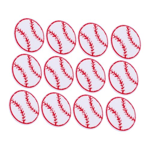 EXCEART 12 Stück Baseball -Stoffetiketten bügel patches aufnäher für jacken Zubehör Patches Embroidery Aufnäher Hutaufnäher für den Haushalt Sportball-Applikationen Handtuchstickerei von EXCEART