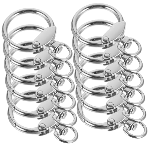 EXCEART 12 Stück Feder Ringe Legierung Schnappverschluss Schlüsselanhänger für DIY Bastelprojekte und Schlüsselorganisation Langlebig und Vielseitig Einsetzbar von EXCEART