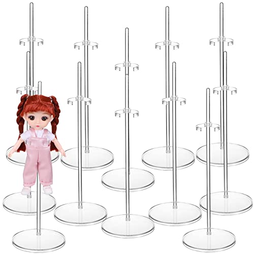 EXCEART 12 Stück Puppenständer-Unterstützung 10 Stück Verstellbare Puppenständer-Ausstellungshalter Transparenter Mini-Puppenständer Puppen-Stützrahmen Action-Figuren-Ständer von EXCEART
