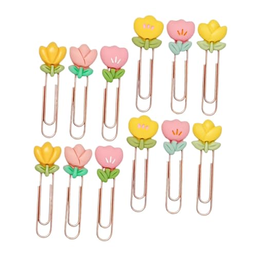 EXCEART 12 Stück Süße Blumen-büroklammern, Lesezeichen, Lustige Bunte Metall-blumen-büroklammer, Planer-zubehör Für Kinder, Schullehrer, Bürobedarf, Studenten-schreibwaren von EXCEART