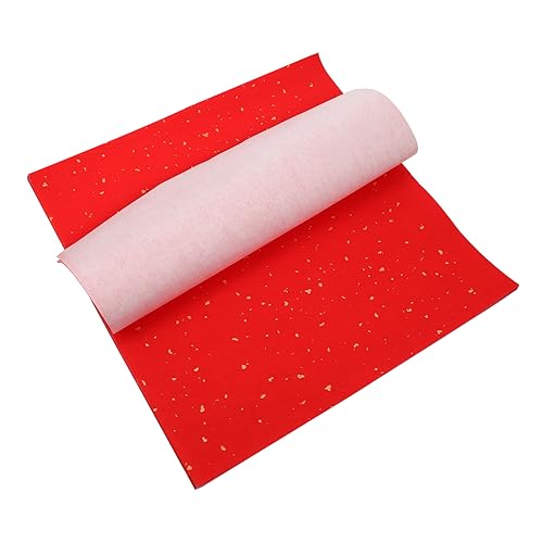 EXCEART Schreibpapier 120 Blatt Handgeschriebenes Xuan-Papier Japanisches Dekor Rotes Dekor Wandaufkleber Dekor Chinesisches Neujahr Rotes Papier Chinesischer Frühling Rotes Xuan-Papier von EXCEART