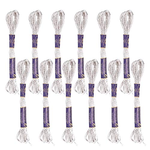 EXCEART 12stücke Teiliges Metallic Stickgarn Glänzendes Nähgarn Für Diy Manuelles Nähen Und Bastelarbeiten Geeignet Für Kreative Projekte Silber von EXCEART